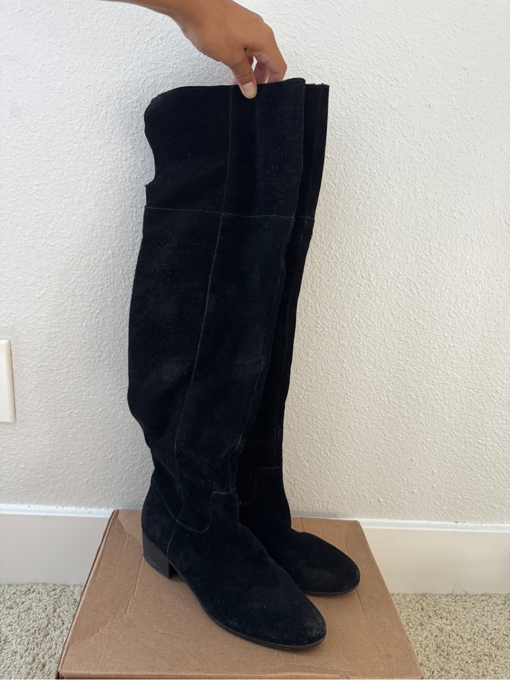 Steve Madden Black Suede Over-The-Knee Boots